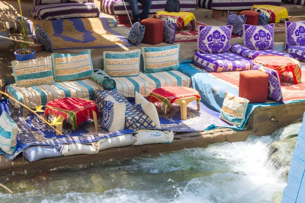 Riverside restaurant in Ourika Valley Morocco